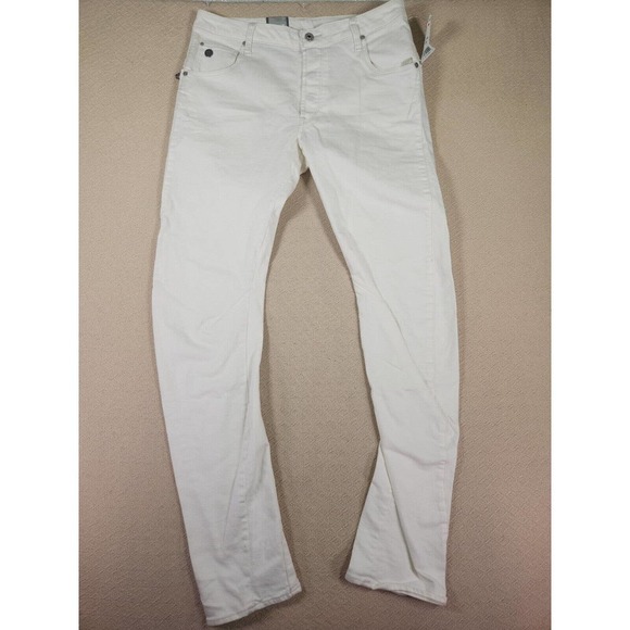 G Star Raw‎ Jeans Mens 31x34 Arc Zip Zip Pockets Denim Slim White Stretch NWT